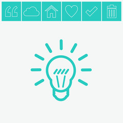 Light lamp vector icon. Idea symbol.