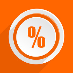 percent  flat design modern vector orange icon for web and mobile app
