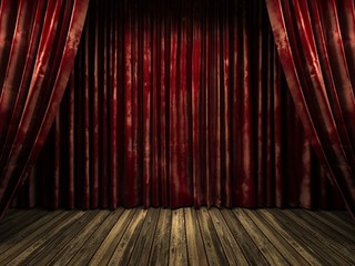 red velvet curtain stage
