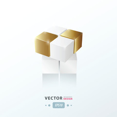 3D Cube Toy Game   gold style