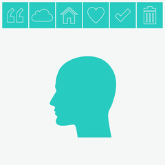 Human profile vector icon.