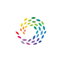 Colorful Circle Leaf Logo