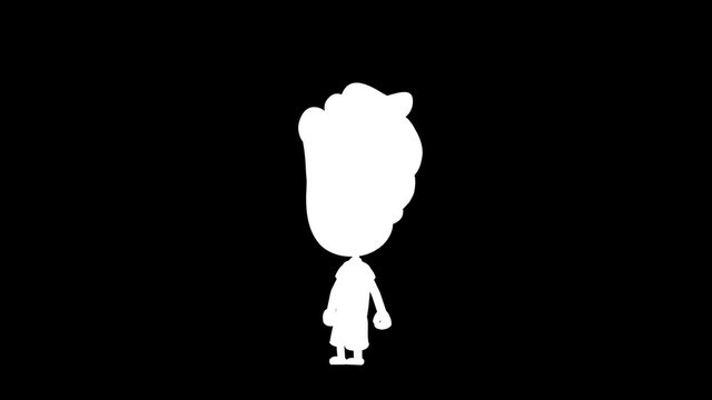 Happy kid boy jumping, animation
