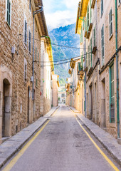 Fototapeta na wymiar View of a old mediterranean rustic street