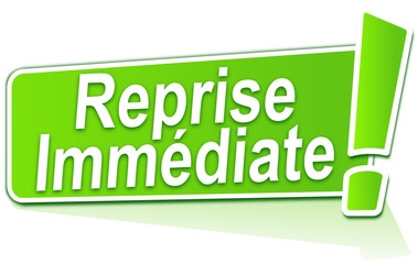 Fototapeta premium reprise immédiate sur étiquette verte