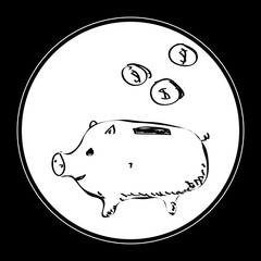 Simple doodle of a piggy bank