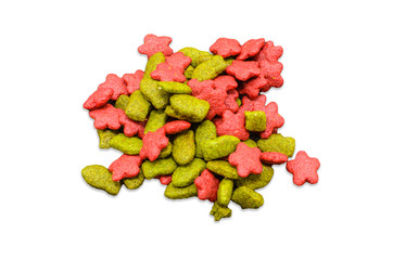 Cat Food, granules, isolated on white blackground