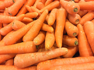 closeup carrot in supermarket, healthy concept, selective focus