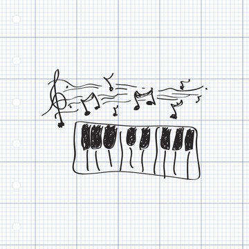 Simple doodle of a piano