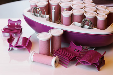 set of hot curlers