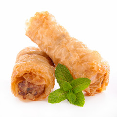 spring roll isolated on white