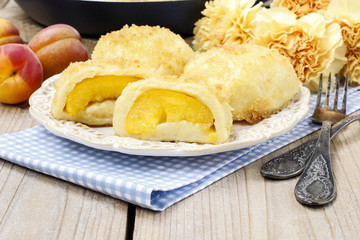 Peach in pastry, popular austrian dish.