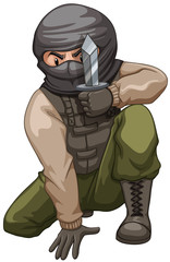 Fototapeta premium Terrorist carrying a pocket knife