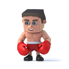 3d Boxer looks down