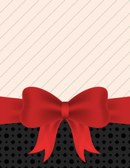 Blank invitation with red ribbon bow