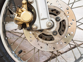 The motorcycle disk brake and the other related object.