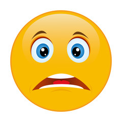 Fear smile. Panic emoticon. Displeasure