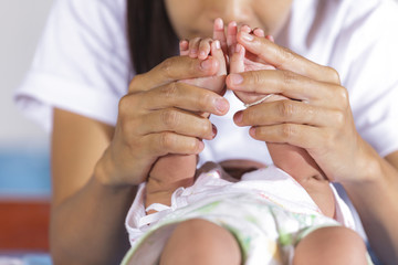 Hands of newborn baby
