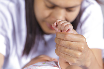 Hand of newborn baby