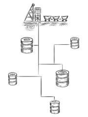 Data mining vector sketch illustration