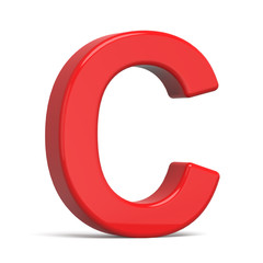 3d plastic red letter C