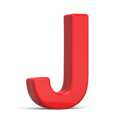 3d plastic red letter J