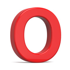 3d plastic red letter O