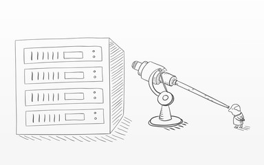 Big data analysis vector sketchy illustration