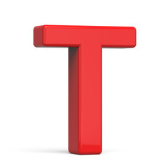 3d plastic red letter T