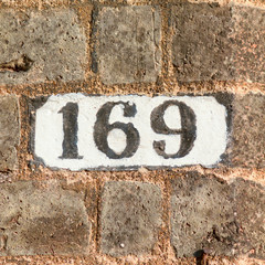 House number 169 sign