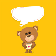 vector Teddy bear with speech bubble for text. 