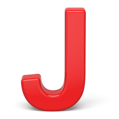 3d plastic red letter J