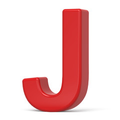3d plastic red letter J