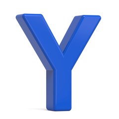 3d plastic blue letter Y