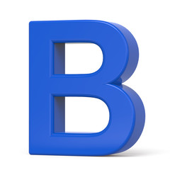 3d plastic blue letter B