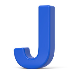 3d plastic blue letter J