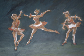 Fototapeta na wymiar classic dancers illustration