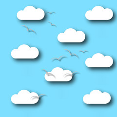 Sky background pattern clouds birds fly.