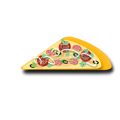 A piece of delicious pizza. Advertising cafe. restaurant, pizzeria