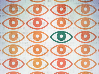 Privacy concept: eye icon on Digital Paper background