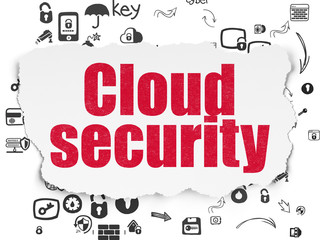 Privacy concept: Cloud Security on Torn Paper background