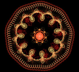 Abstract fractal fantasy rounded pattern and shapes.