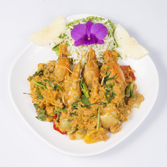 Stir Fried Shrimp with yellow Curry