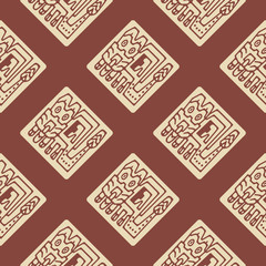 Seamless pattern with Peruvian Indians art and ethnic ornaments for your design