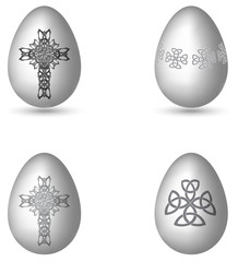 Easter eggs with crosses
