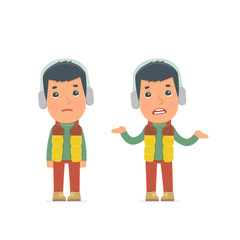 Сonfused  Character Winter Citizen in ignorance and does not kn