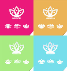 Fototapeta na wymiar Lotus flower meditation logo icon