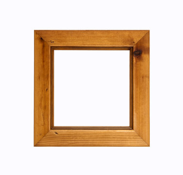 Square picture frame isolated on white background.