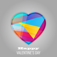 Vector heart made from color stripes