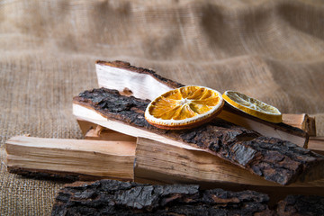 wood with orange on the background